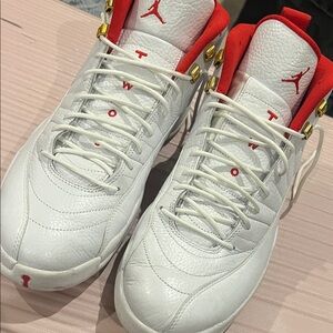 Jordan Men's White and Red High-Top Sneakers